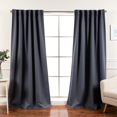 Vista 42 de Best Home Fashion Paneles de cortinas opacas de alta calidad, con aislamiento térmico sólido, cortinas opacas para tratamiento de ventanas
