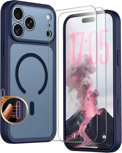 Vista 279 de SPIDERCASE Funda magnética translúcida diseñada para iPhone 11, con 2 protectores de pantalla de vidrio templado, antihuellas, para iPhone 11 de 6.1