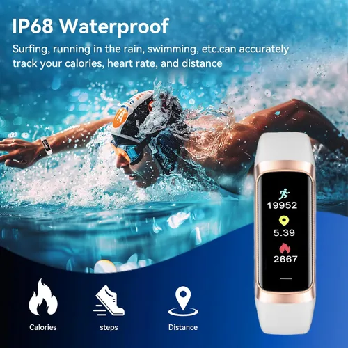 Vista 5 de Fitness Tracker with 24/7 Heart Rate, Blood Oxygen Blood Pressure Sleep Monitor,20+ Sports Modes Smart Watches for Women/Men, Activity & Step