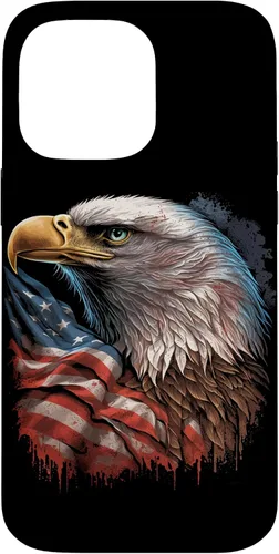 Vista 21 de Funda patriótica para iPhone 16 con diseño de ojos de águila calva americana