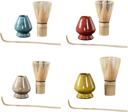 Vista 5 de Juego de accesorios para té con recipiente de cerámica, amarillo