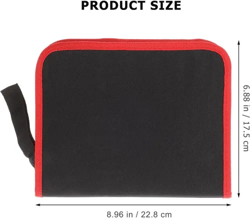 Vista 4 de Angoily Bolsa de herramientas de tela Oxford con asa de 9.00 x 6.88 x 1.77 pulgadas, bolsa de almacenamiento de brocas, organizador portátil
