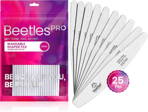 Vista 10 de Beetles - Lima de Uñas de Vidrio para Uñas Naturales Paquete de 3 – Limas de Uñas de Vidrio de Doble Cara con Estuche Grabado Cuidado Suave de Uñas