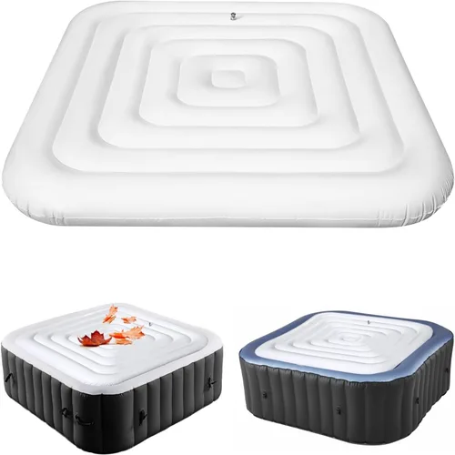 Vista 9 de Cubierta Inflable para Jacuzzi Tapa de Ahorro de Energía para Jacuzzi al Aire Libre, Cubierta Protectora Resistente al Viento e Impermeable