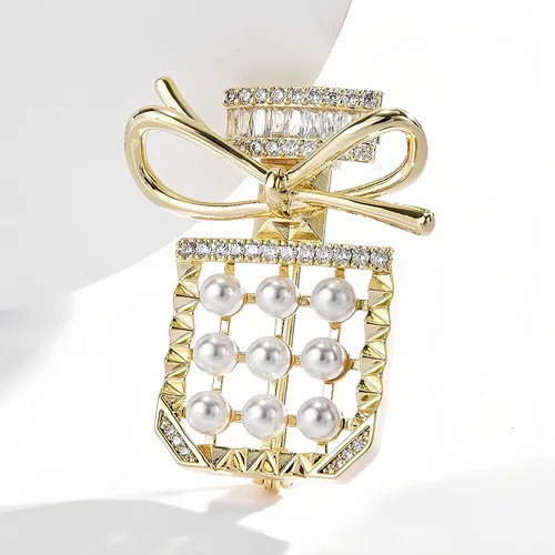 Vista 3 de Brooch Pin for Women Rhinestone Pearl Brooches Fashion Jewelry Gift for Girls