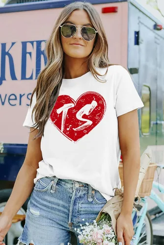 Vista 3 de MAIHUN Camisetas de concierto para mujer, camiseta de música country con texto "I Love TS", de manga corta, para fanáticos
