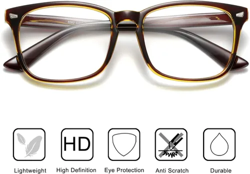 Vista 5 de Gafas cuadradas unisex con estilo sin receta