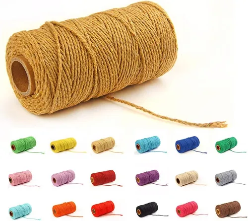 Vista 27 de Cordón de macramé de algodón 2 mm x 109 yardas, cuerda de algodón colorida para manualidades DIY, ganchos de plantas (Beige)