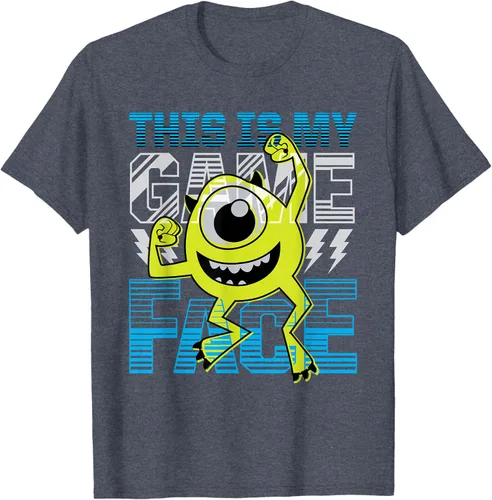 Vista 80 de Disney Pixar Monsters Inc. Mike Wazowski Game Face Camiseta Negro