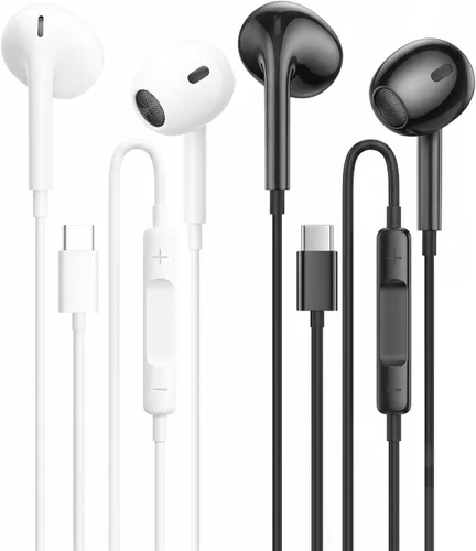 Vista 8 de Auriculares con cable, llamadas ultra claras y sin ruido: auriculares con cable de 0.138 in, auriculares intrauditivos con micrófono, compatibles