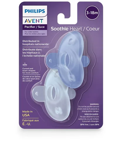 Vista 10 de Philips Avent Soothie SCF099/11 - Chupete de corazón, 3 a 18 meses, azul/azul claro, paquete de 2