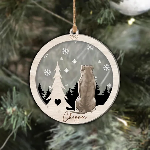 Vista 249 de Nazenti Adorno de Navidad conmemorativo personalizado, regalo personalizado de recuerdo de perro, condolencias por pérdida de mascotas, sabueso