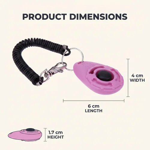 Vista 9 de Jinshining 1 pieza de clicker rosa fácil de usar con botón accesorios de entrenamiento para perros, fuertes y de larga duración, ayuda