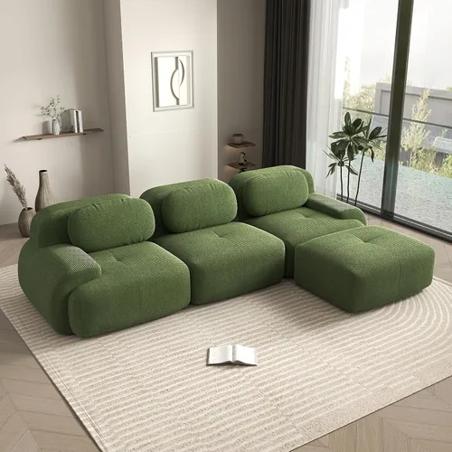 Vista 63 de Sofá biplaza moderno de 80 pulgadas para sala de estar, sofá de pana en forma de nube con asiento profundo, sofá modular negro, sofás de dos plazas