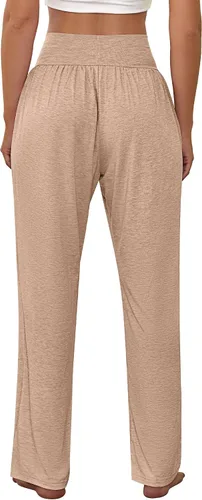 Vista 3 de Neer 3 piezas de pantalones de yoga de pierna ancha para mujer, cómodos, holgados, de cintura alta, pantalones deportivos casuales