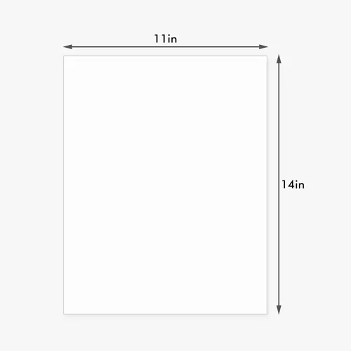 Vista 3 de Paquete de 10 tableros de respaldo solamente – Tablas de base blancas sin cortar de 11 x 14 pulgadas, sin ácidos y con núcleo blanco, ideal
