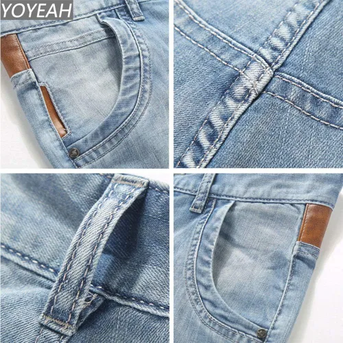 Vista 4 de YOYEAH Jeans holgados y rectos para hombre de ajuste regular