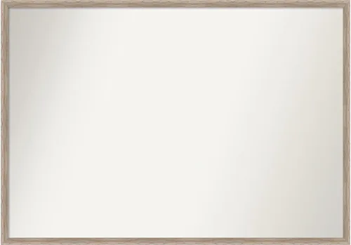 Vista 55 de Amanti Art Espejo de baño blanco para sobre el fregadero, 24 x 27 pulgadas, espejo de tocador rectangular con cuña de madera dura, marco de madera