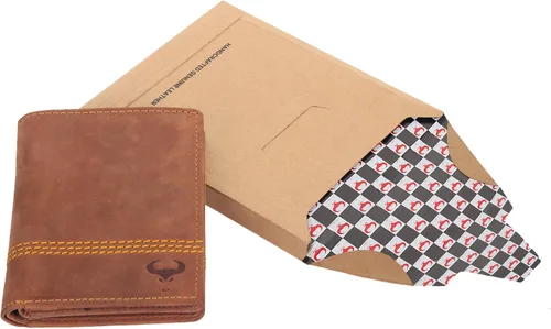 Vista 7 de AlphaHide - Cartera con bloqueo RFID para hombre diseño vertical de doble cara bolsillo para monedas 2 ventanas de identificación