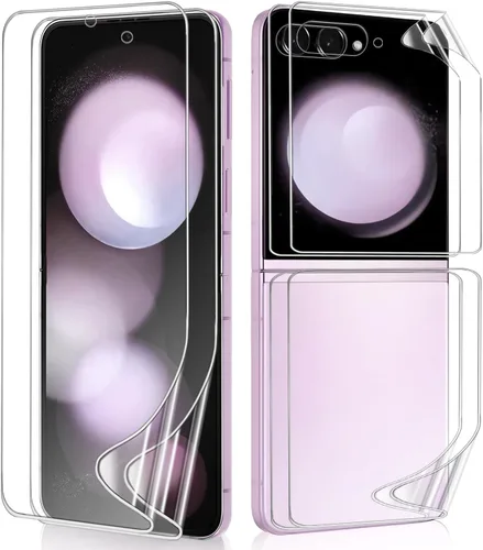 Vista 8 de 2 juegos de protectores de pantalla para Samsung Galaxy Z Flip 4, película interior de hidrogel de TPU + protector de pantalla frontal y trasera HD