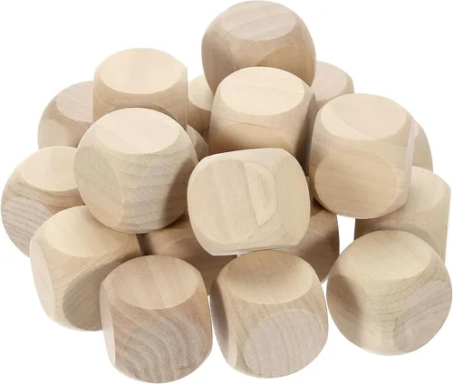 Vista 10 de uxcell 20 dados de madera en blanco, 1.97 pulgadas, cubo de madera sin terminar esquinas redondeadas, bloque cuadrado para proyectos de manualidades