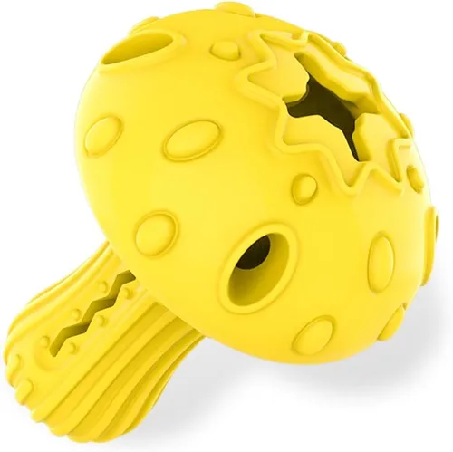 Vista 8 de SCHITEC Juguete masticable para perros grandes y medianos, juguete dispensador de golosinas de goma para masticadores agresivos, alimentador lento