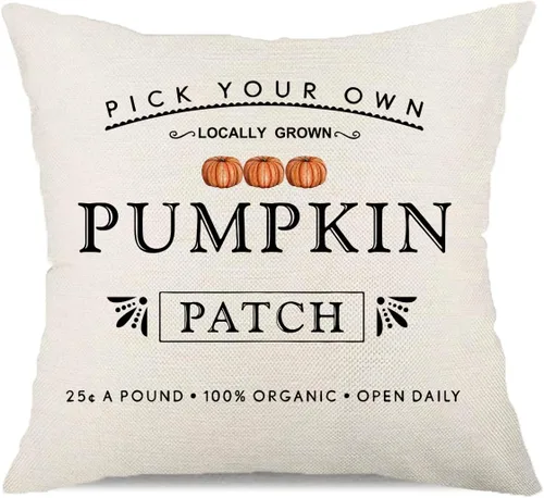 Vista 9 de Fundas de almohada con parche de calabaza otoñal, funda de almohada de cosecha de otoño, 12 x 20 pulgadas, casa de campo