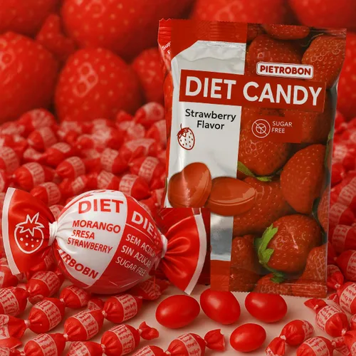 Vista 7 de Strawberry Diet Candy 1.7oz – Caramelo duro sin azúcar en forma de corazón – Envuelto individualmente, bocadillos sin azúcar, mini caramelo