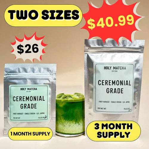 Vista 7 de Holy Matcha Uji Ceremonial Té Verde en Polvo Auténtico Japonés Superalimento antioxidante con L-teanina para energía natural, enfoque