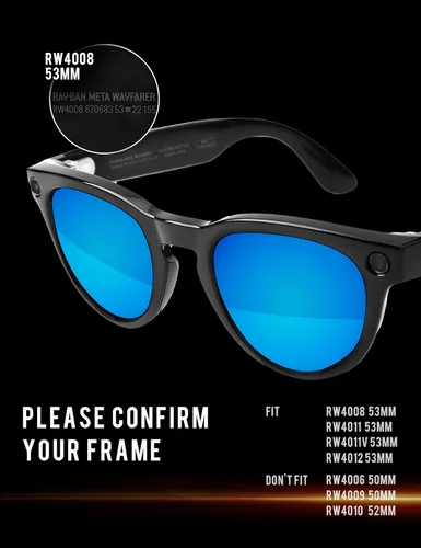 Vista 3 de 1.6MM Polarized Replacement Lenses for Ray-Ban Meta RW4006 / RW4008 Negro carbón - Policarbonato polarizado