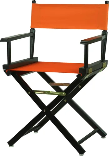 Vista 194 de Casual Home - Silla de director de 18 in, marco negro, lona negra, altura clásica Marco negro - Madera maciza