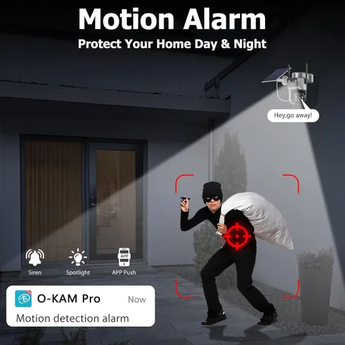 Vista 8 de Cámaras de seguridad solar de doble lente inalámbricas para exteriores, WiFi 6 5G/2.4G, vista de 360° panorámica/inclinación, cámara de seguridad