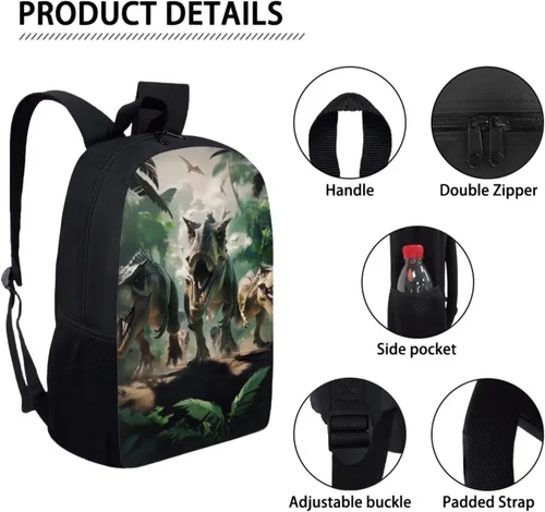 Vista 42 de HUGS IDEA Juego de 3 bolsas escolares con aislamiento térmico para el almuerzo, estuche para lápices