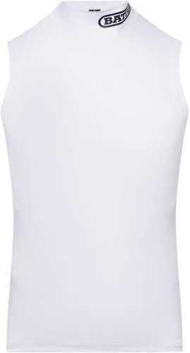 Vista 5 de Battle Camisa deportiva sin mangas de compresión con cuello simulado, malla elástica en 4 direcciones, absorbe la humedad