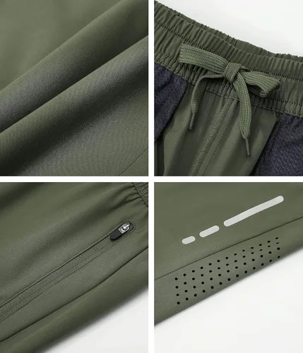 Vista 5 de Pantalones cortos deportivos para correr para hombre, de secado rápido, pantalones cortos de gimnasio de 7 pulgadas, ligeros, deportivos