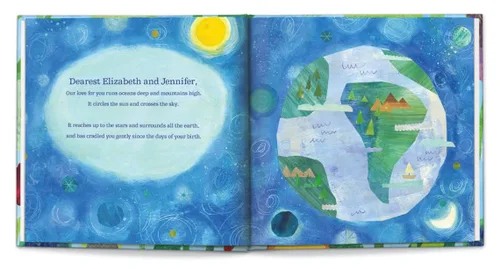 Vista 8 de Who Loves Me? (Twins) - Historia infantil personalizada - I See Me! (tapa dura azul)