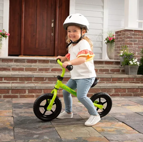 Vista 6 de TOMY John Deere - Bicicleta de equilibrio para niños y niñas de 10 pulgadas, resistente y ligera, bicicleta para niños pequeños con barras de mango