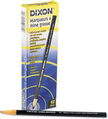 Vista 6 de Dixon Marcador para porcelana, negro, punta delgada, docena