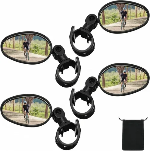 Vista 7 de Hestya 2 Piezas Espejo de Bicicleta 360 Grados Ajustable Seguro Giratorio Espejo de Manillar Accesorios de Bicicleta A Prueba de Golpes Acrílico