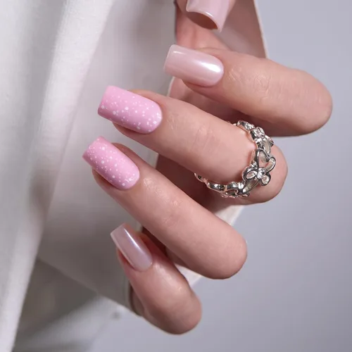 Vista 9 de CurvLife Uñas postizas a presión con punta francesa cuadrada media, color Brillo de porcelana