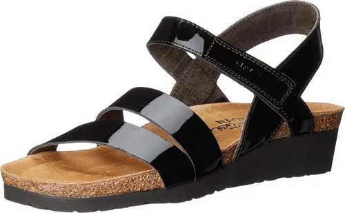 Vista 48 de Naot Kayla sandalia con taco de cuña para mujer Piel de lagarto beige