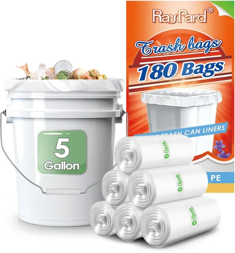 Vista 16 de Bolsas de basura pequeñas y fuertes de 6 galones (ajuste de 5.5-6 galones), 72 bolsas de basura de 25 litros para el hogar, oficina, cocina, baño