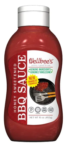 Vista 6 de Wellbee's Salsa BBQ de miel de 16 onzas, totalmente natural, aprobada por SCD