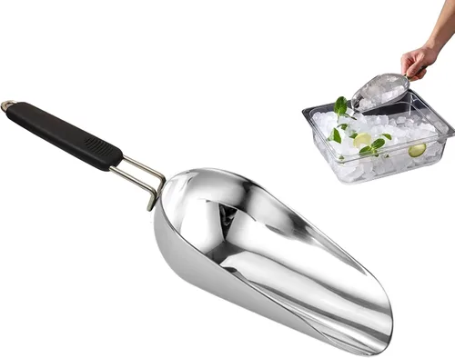 Vista 7 de Cuchara de hielo para congelador, cuchara de hielo de acero inoxidable, pala para máquina de hielo, café, granos, alimentos, dulces, harina