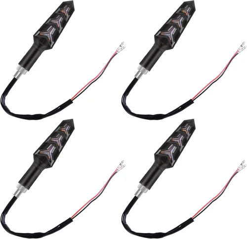 Vista 7 de Kinstecks 4 luces intermitentes de giro para motocicleta, luces intermitentes de 12 V, 12 bombillas LED para motocicleta, scooter, quad, crucero