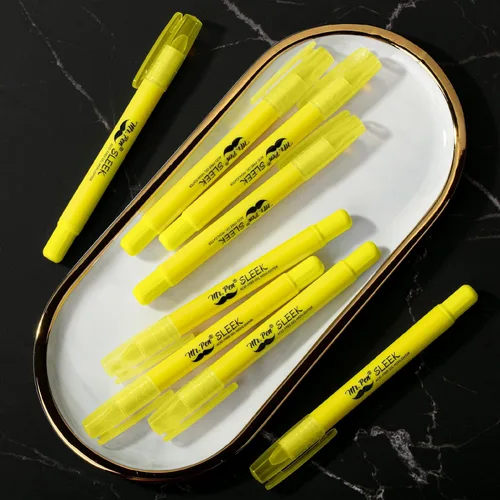 Vista 5 de Mr. Pen - Resaltadores de la Biblia de gel que no se corren, amarillo, paquete de 8 Twist-Up Bible Highlighters No Bleed Through, Fast Drying