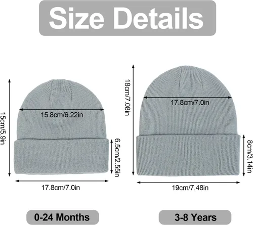 Vista 3 de Gorro de punto para niños pequeños con bordado de tractor para otoño e invierno