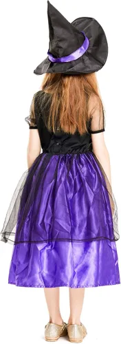 Vista 5 de Disfraz de bruja para niñas, disfraz de araña para niños, disfraz de araña de Halloween