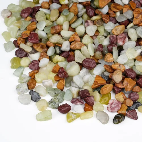 Vista 10 de Pulovin Piedras negras de 2.5 libras para plantas de interior, suculentas, bambú, jarrón, rocas para plantas de 3/8 pulgadas para macetas de Negro