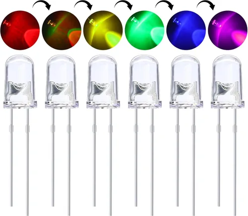 Vista 12 de EBOOT Kit surtido de 100 bombillas LED transparentes, diodos de emisión de luz, 0.2 pulgadas (5 colores)